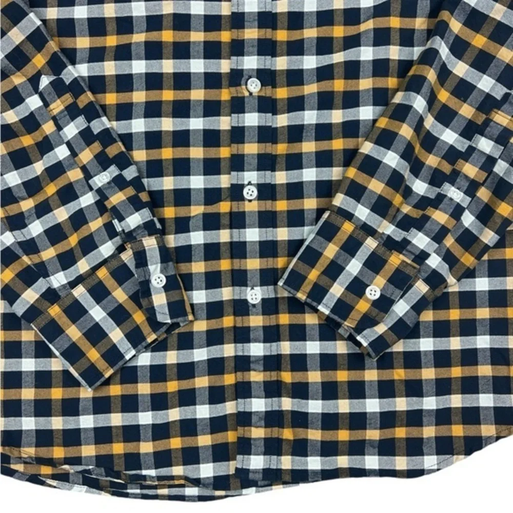 J Crew Shirt Mens Large Button Up flannel Flex Oxford Slim Multicolor Preppy‎